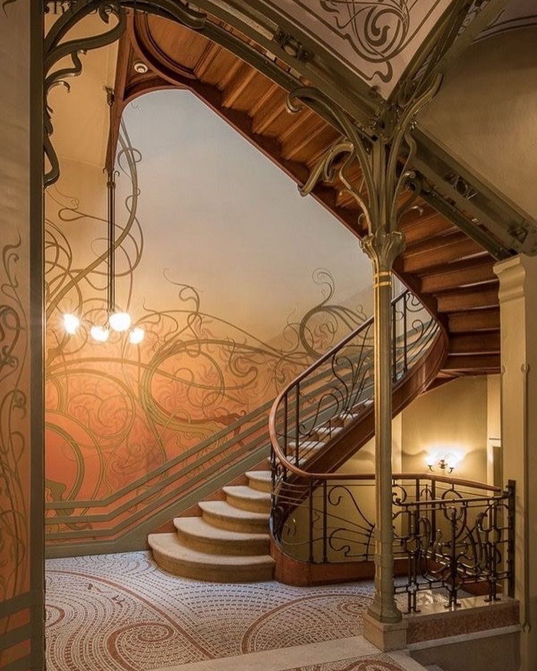 塔塞尔公馆楼梯口，位于比利时布鲁塞尔
